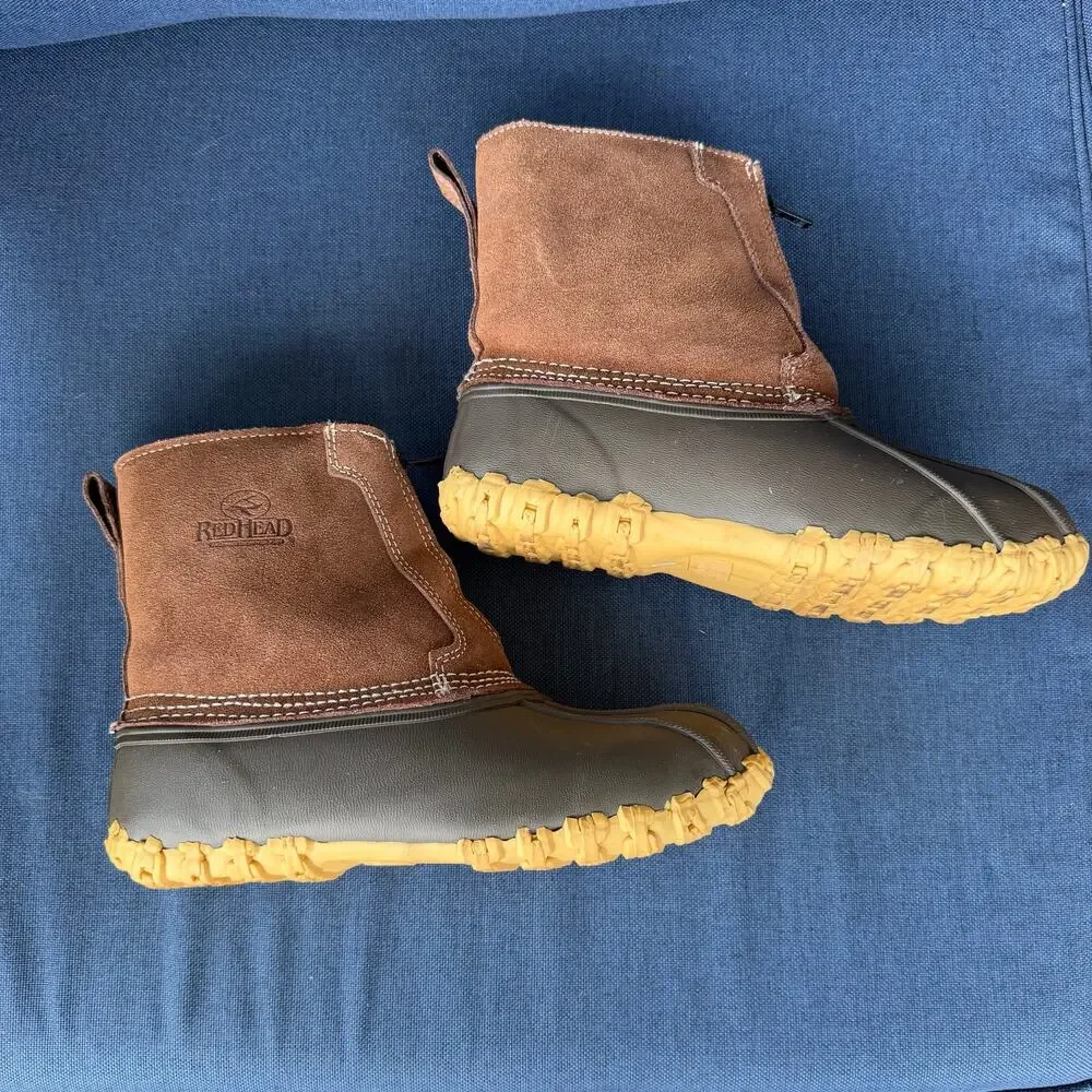 RedHead Duck Boots Women 8 Thinsulate 200 Gram Rubber Leather Front Zip READ